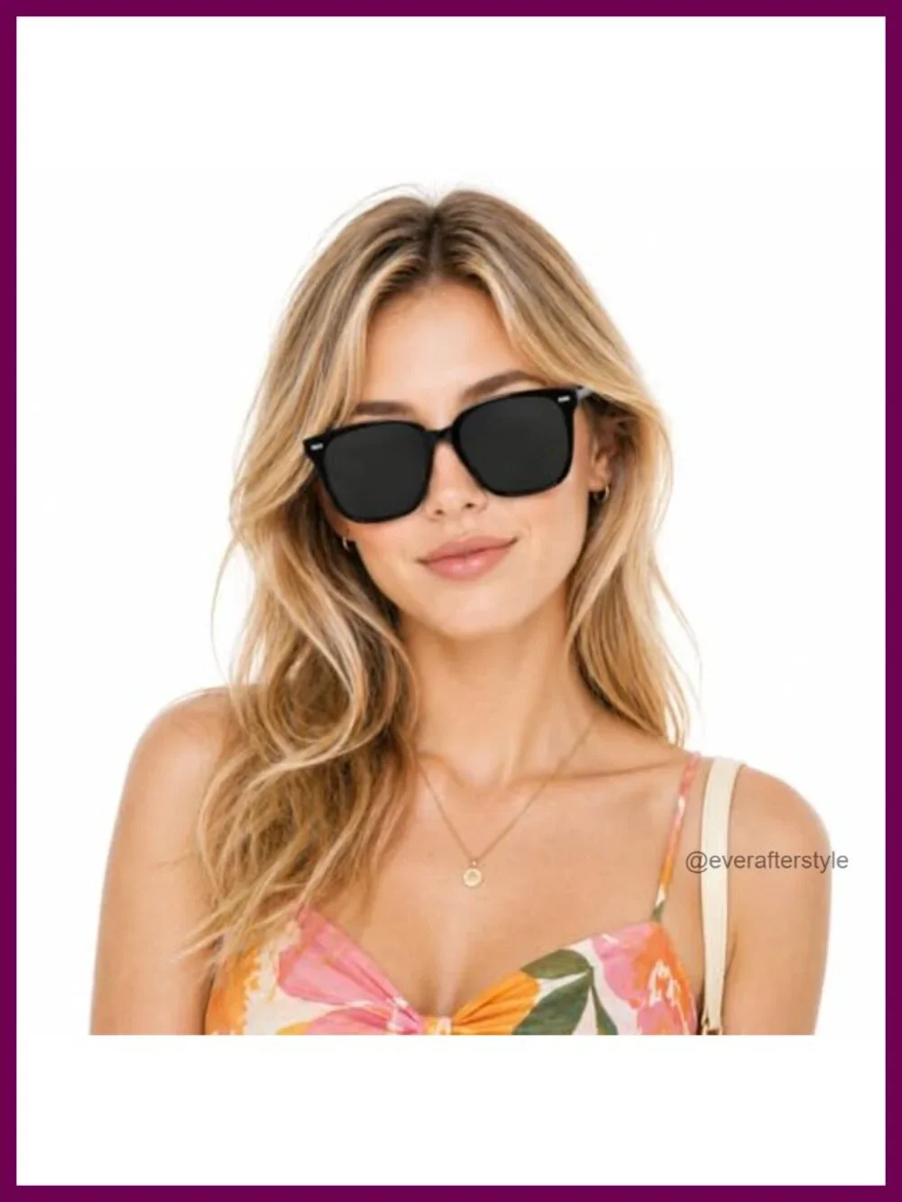 Acetate Oversized Square Sunglasses UV400 Polarized Flush-Mount